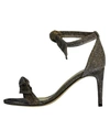 Alexandre Birman Clarita Mid-heel Metallic Evening Fabric Sandals