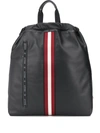 BALLY STRIPE DETAIL EMBROIDERED LOGO BACKPACK