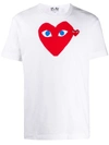 Comme Des Garçons Play Heart Logo Print Cotton T-shirt In White