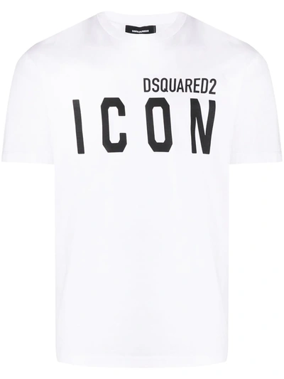 Dsquared2 Mens White D2 Cool Fit Short-sleeve Cotton-jersey T-shirt