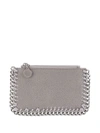 Stella Mccartney Falabella Zip Cardholder In Grey