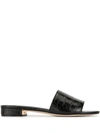 TORY BURCH MARTINE CROC-EFFECT SLIDES