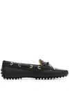 Tod's Pebbled Leather Loafers In Black