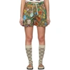 GUCCI BROWN GG SUPREME FLOWERS SHORTS
