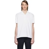 THOM BROWNE WHITE CENTER-BACK STRIPE POLO