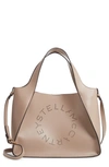 Stella Mccartney Stella Perforated-logo Faux-leather Tote Bag In Moss