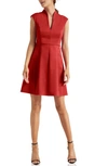 Halston Heritage Cap Sleeve Cocktail Dress In Red