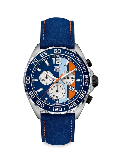 Tag Heuer Men's Formula 1 Special Edition 43mm Stainless Steel & Leather Strap Quartz Tachymeter Chronograph W