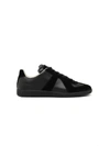 Maison Margiela Low Top Sneakers Featuring Suede Panels In Black