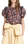 Ulla Johnson Arbor Ruffled Floral-print Cotton-voile Top In Multi