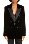 ALEXANDER WANG MIXED BUTTON VELVET TUXEDO BLAZER,1WC1202191