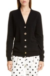 Marc Jacobs Embellished Wool And Cashmere Cardigan In Black