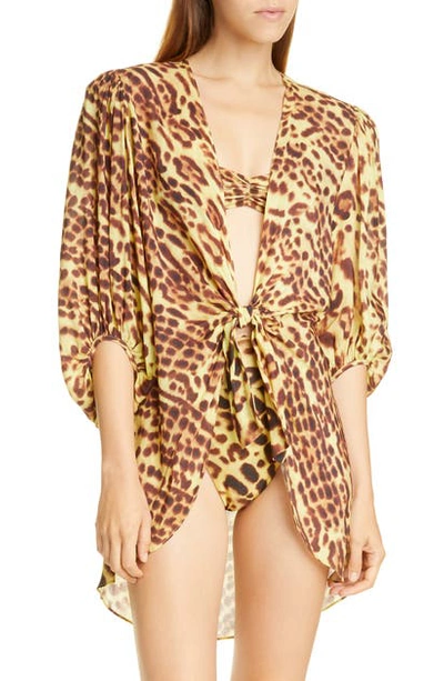 Adriana Degreas Leopard Print Tie Detail Cover-up