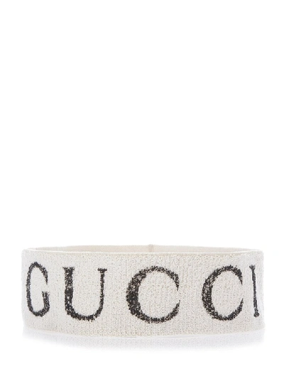 Gucci Elastic Logo Headband In White