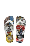 Havaianas Little Boy's & Boy's Star Wars Flip Flops In White/ White/ Black