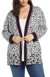 NIC + ZOE MULTITASKER ANIMAL PRINT COTTON BLEND CARDIGAN,R191106W