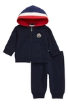 Moncler Boy's Molleton Hooded Jacket W/ Sweatpants In Navy