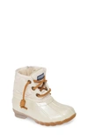 Sperry Kids' Saltwater Duck Boot In Pearlized Ivory