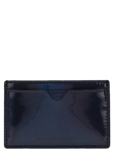 Alexander Mcqueen Iridescent Patent Leather Card Holder In Grey