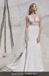 WATTERS PHOENIX SLEEVELESS LACE & TULLE SILK BLEND TRUMPET WEDDING DRESS,67711B
