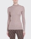 FENDI TONAL-MONOGRAM JACQUARD SWEATER,PROD152440013