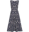 ALAÏA PRINTED CRÊPE MIDI DRESS,P00423834