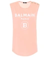 BALMAIN Logo棉质坦克背心,P00429885