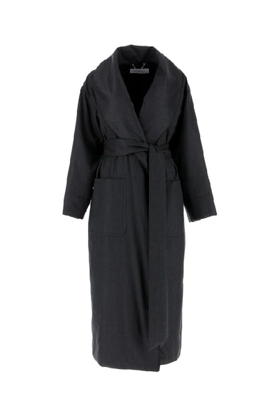 Ferragamo Salvatore  Oversized Dressing Gown Coat In Grigiocharcoal