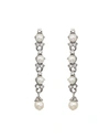 BEN-AMUN LINEAR GLASS-PEARL AND CRYSTAL DROP EARRINGS,PROD227040014