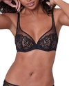 Simone Perele Saga Sheer Plunge Bra In Black/black