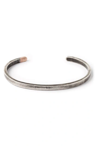Title Of Work Thin Cuff Bracelet In Silver/ Rose