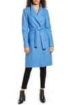 Ted Baker Ellgenc Belted Wrap Coat In Mid-blue