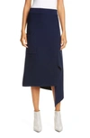 TIBI RIBBED MERINO WOOL SKIRT,F219MS6199