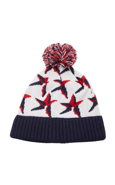 Perfect Moment Star-jacquard Wool-blend Beanie Hat In White