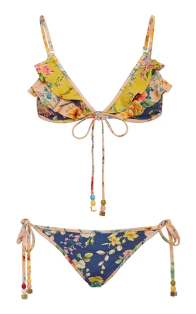 Zimmermann Zinna 2-piece Floral Triangle Bikini Set