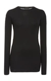 Atm Anthony Thomas Melillo Cashmere Long-sleeve Crewneck Top In White,grey