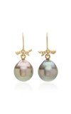 ANNETTE FERDINANDSEN 18K GOLD, PEARL AND DIAMOND EARRINGS,796253