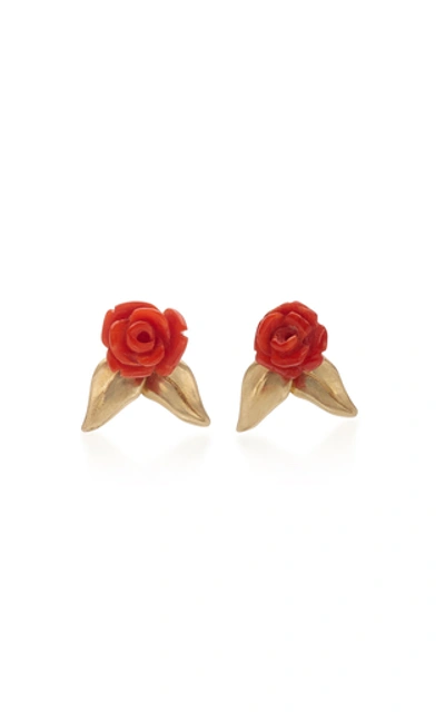 Annette Ferdinandsen 14k Gold And Coral Earrings