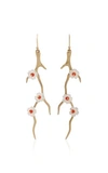 ANNETTE FERDINANDSEN 14K GOLD MOTHER OF PEARL AND CORAL EARRINGS,796274