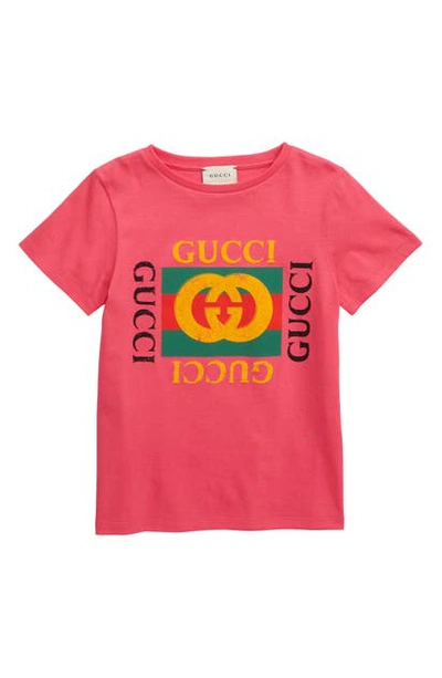 Gucci Kids' Logo Graphic T-shirt In Baba/ Green/ Red