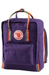 Fjall Raven Kanken Rainbow Water Resistant Backpack - Purple In Purple/ Rainbow Pattern