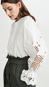 SEE BY CHLOÉ Eyelet Sleeve Blouse