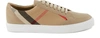 BURBERRY HOUSE CHECK AND LEATHER SNEAKERS,8024330/A1363