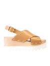 Stella Mccartney Studded Vegetarian Leather Platform Sandals In Brown