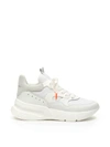 Alexander Mcqueen 50mm Leather Mesh Runner Sneakers In Whi Ivo Silver (white)