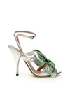 MARCO DE VINCENZO LAMINATED LEATHER SANDALS WITH FLOWER,MXV329 MDVCL01 140