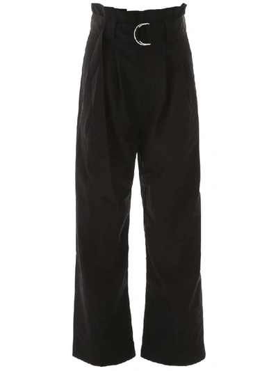 Ganni Nylon Trousers In Black