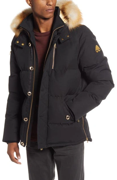 Moose Knuckles Minnetonka Down Jacket With Genuine Fox Fur Trim In