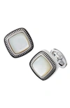 JAN LESLIE MOTHER-OF-PEARL CUFF LINKS,C1249