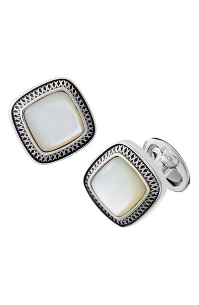 Jan Leslie Mother-of-pearl Cuff Links In Silver